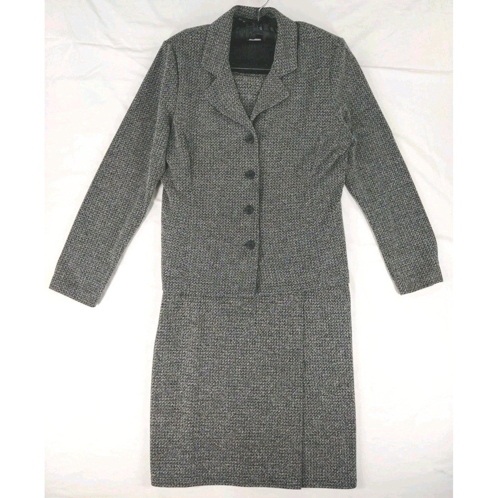 Studio C 2pc Suit Womens Gray‎ Size 8 Jacket & Long Skirt Size Small